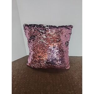 Reversable Sequins Pillow Mainstay  15 X 15 Inch Pink And Silver